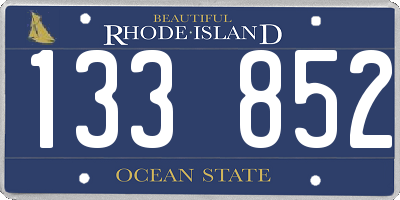 RI license plate 133852