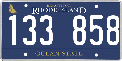 RI license plate 133858