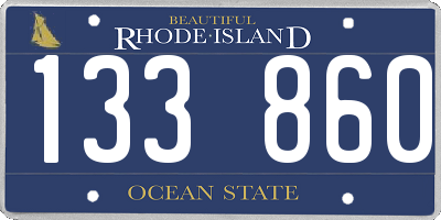 RI license plate 133860