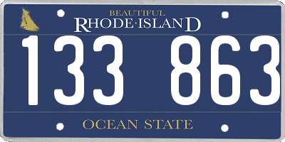 RI license plate 133863