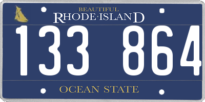 RI license plate 133864