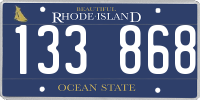 RI license plate 133868