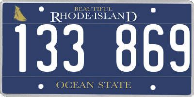 RI license plate 133869