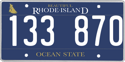 RI license plate 133870
