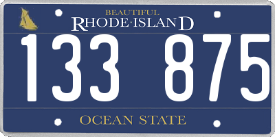 RI license plate 133875