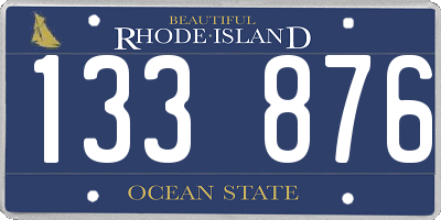 RI license plate 133876
