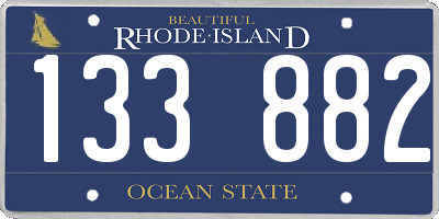 RI license plate 133882