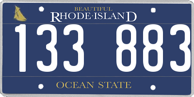 RI license plate 133883