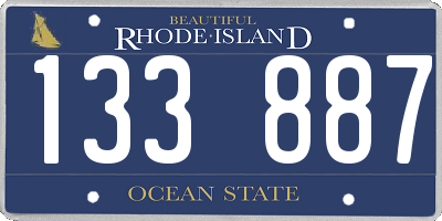 RI license plate 133887