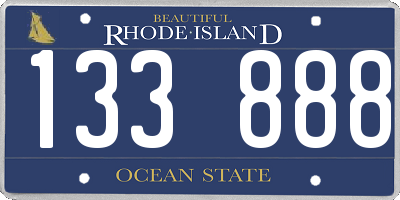 RI license plate 133888