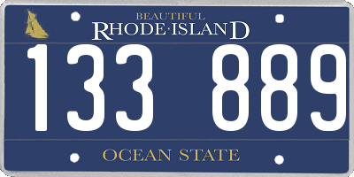 RI license plate 133889