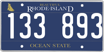 RI license plate 133893