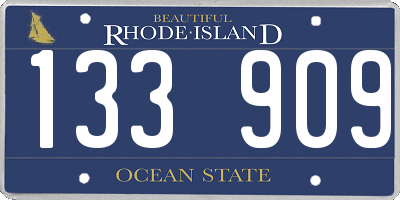 RI license plate 133909