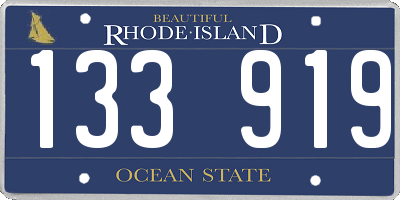 RI license plate 133919