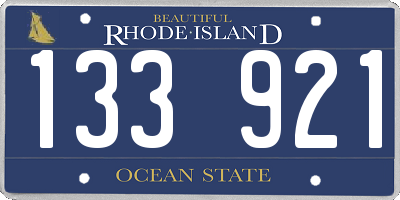 RI license plate 133921