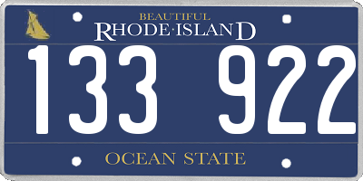 RI license plate 133922