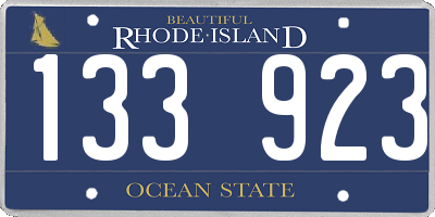 RI license plate 133923