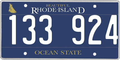 RI license plate 133924