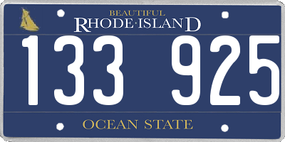 RI license plate 133925