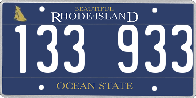 RI license plate 133933