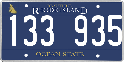 RI license plate 133935