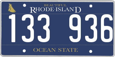 RI license plate 133936