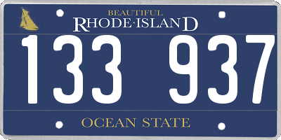 RI license plate 133937