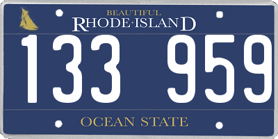 RI license plate 133959