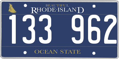 RI license plate 133962