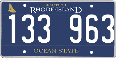 RI license plate 133963