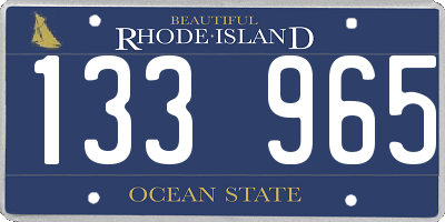RI license plate 133965