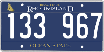 RI license plate 133967