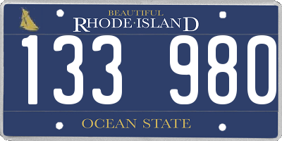 RI license plate 133980