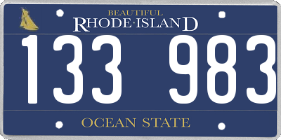 RI license plate 133983