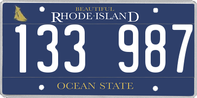 RI license plate 133987