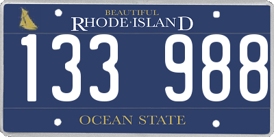 RI license plate 133988