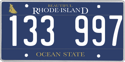 RI license plate 133997