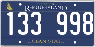 RI license plate 133998