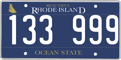 RI license plate 133999