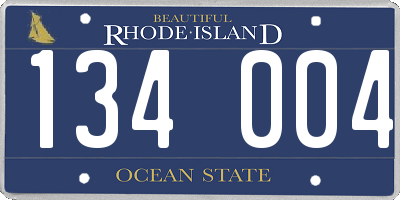 RI license plate 134004