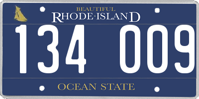 RI license plate 134009