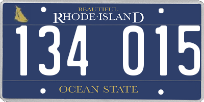RI license plate 134015