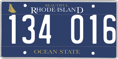 RI license plate 134016
