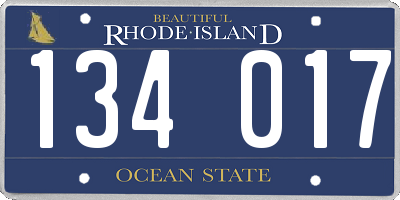 RI license plate 134017