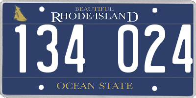 RI license plate 134024