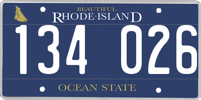 RI license plate 134026