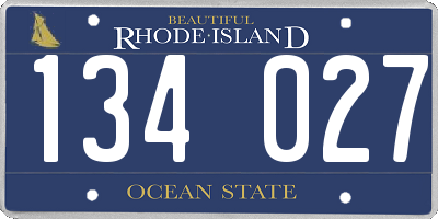 RI license plate 134027