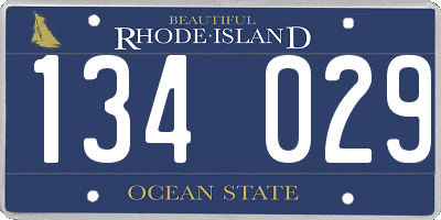 RI license plate 134029