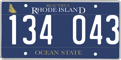 RI license plate 134043