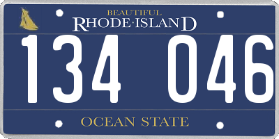 RI license plate 134046